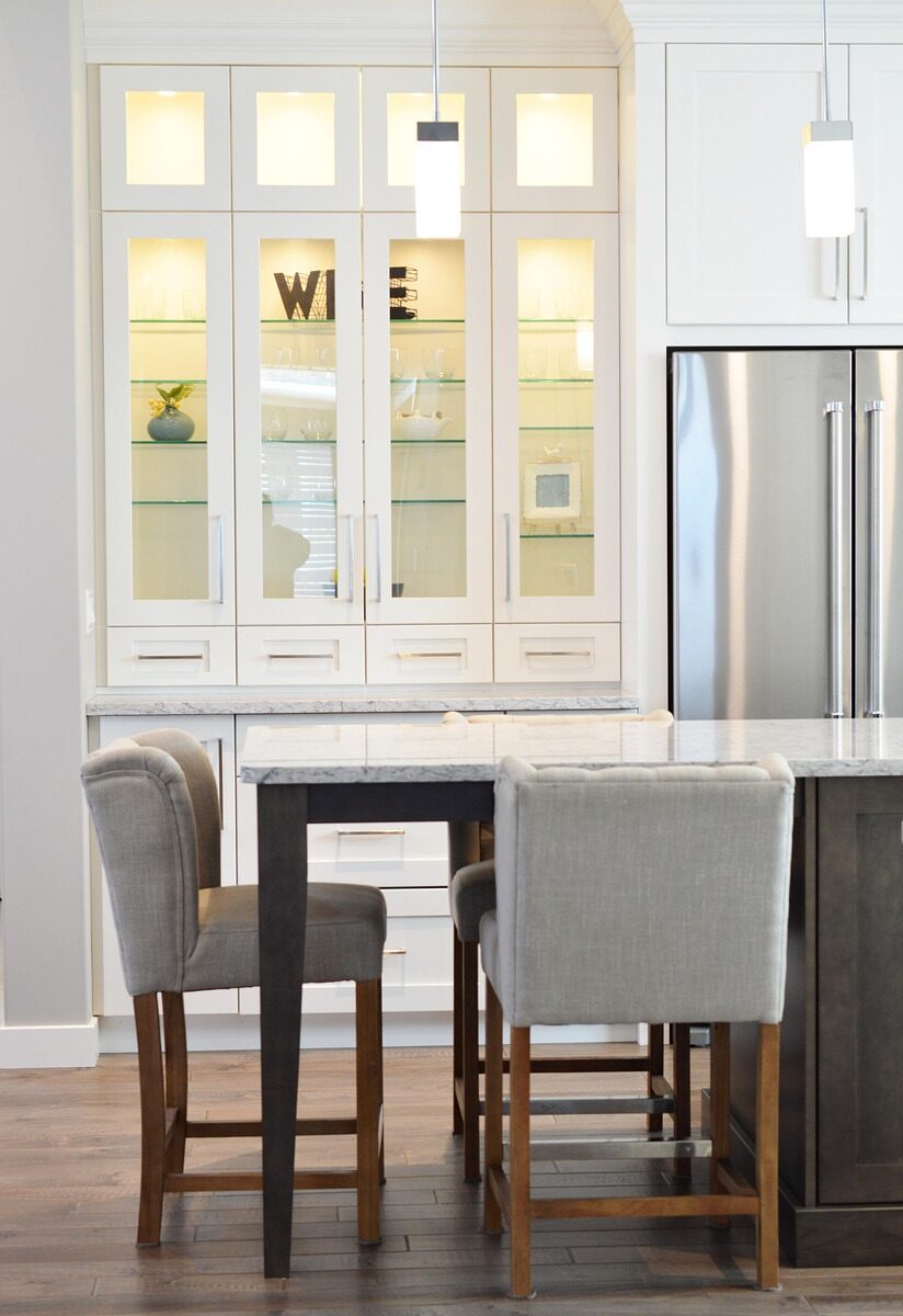 Bright white kitchen with clear counters